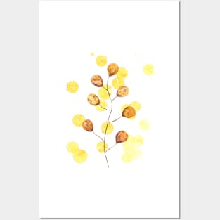 Abstract brown plant with round leaves Posters and Art